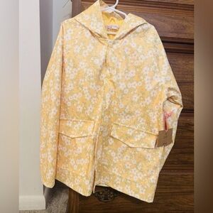 Young hearts Floral Yellow Raincoat girls  sz 7/8